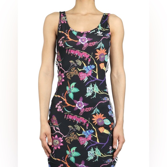 🌺Women's Adidas Poisonous Garden butterfly  floral Slim Tank Dress - Picture 8 of 10